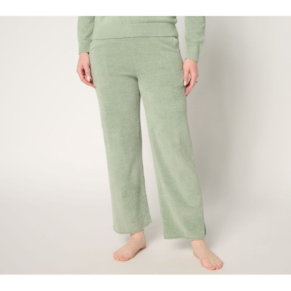 Barefoot Dreams Women's Petite Pants 2XP CozyChic Ultra Lite Rolled Green